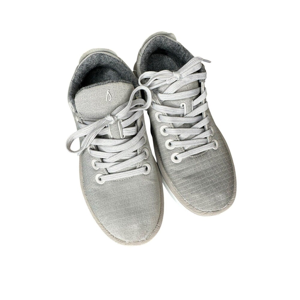 Allbirds Women's Wool Pipers Woven Shoes Pewter Grey With Blizzard Sole, Size 6